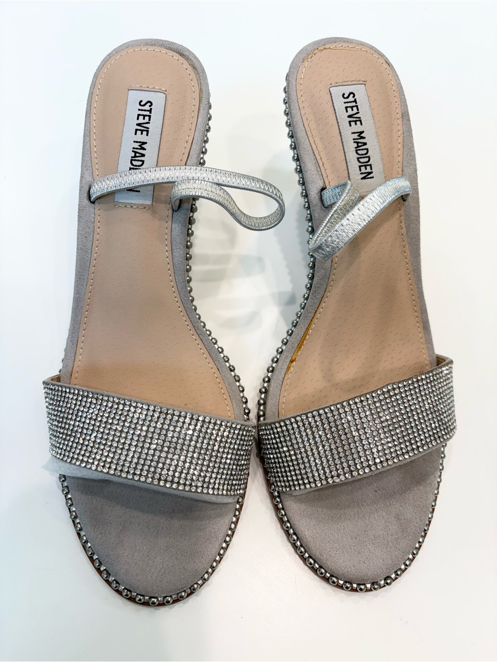 Steve Madden Silver Crystal/rhinestone Sandals/heels